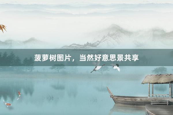 菠萝树图片,当然好意思景共享
