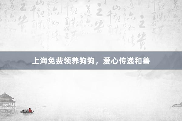 上海免费领养狗狗，爱心传递和善